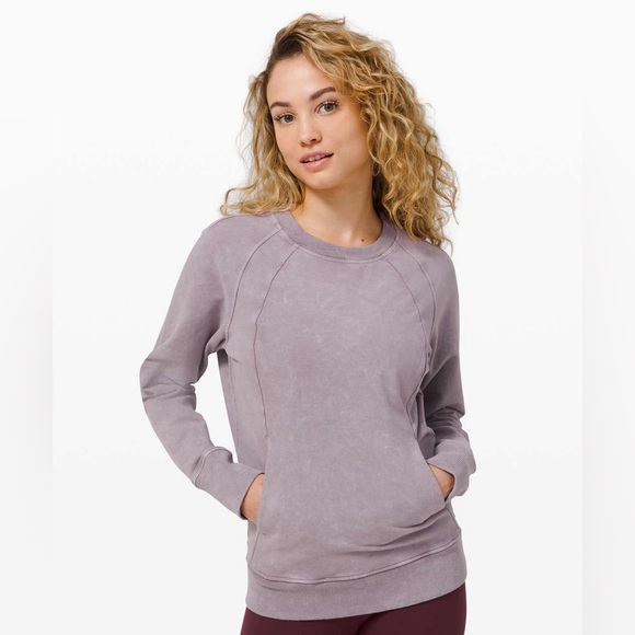 lululemon athletica Sweaters - Lululemon Scuba Crewneck Sweater Washed Lunar Rock | Size 4